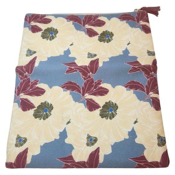 Rachel Pally Reversible Floral Leather Clutch Handbag Tassel Zipper Pull - Picture 3 of 9